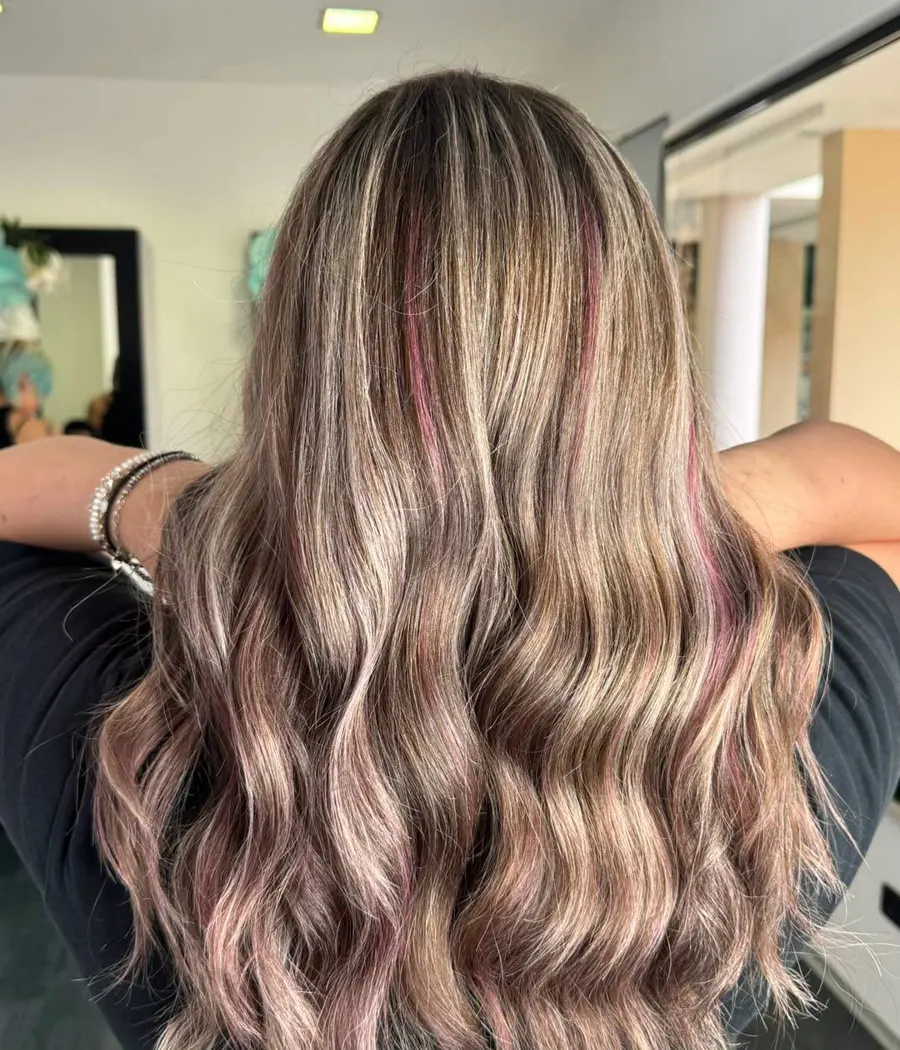Onde lunghe rosa cipria e lilla